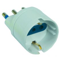 Adattatore 2p+t con presa schuko bianca - spina 10a bianco