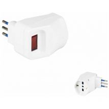 Adattatore con spina piccola 10A 2P+T - Presa bivalenti 10/16A - 250V Bianco