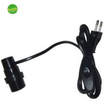 Adattatore luce bottiglia E27 con interruttore e spina 2x0,75 a 1,5m, nero