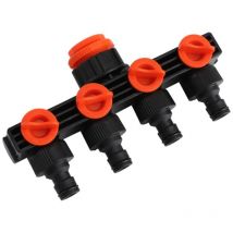 Gncgarden - Adattatore per rubinetto da giardino Prese a 4 vie Collettore dell'acqua Connessioni per tubi flessibili Blocco on/off Offerta esclusiva