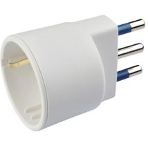Adattatore con spina e presa bianco