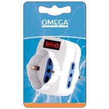 Adattatore rotante 1 presa schuko, 2BIPRESE 10/16A 2P+T SPINA16A, con interruttore