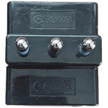 Adattatore Tripla con Spina 16A 2P+T 1 Presa Ita 10A / Schuko 16A e 2 Prese Bipasso 10/16A Colore nero