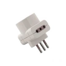 Adattatore Triplo Presa Schuko + 10A P11 - Spina 10A S11 Bianca