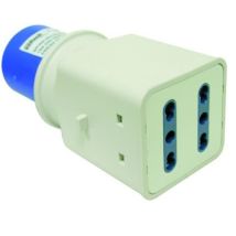 10pz Adattatore Industriale Cee Spina Industriale/2 Prese Bipasso 2p+t