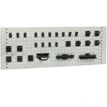 ADB - Werkzeugwand Lochwand 1177x456mm lichtgrau ral 7035 mit 28tlg Hakenset