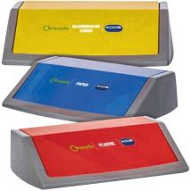 Addis Red/Yellow/Blue Recycling Bin Kit Lids Metallic, Pack of 3 505575