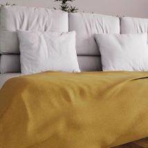Jeté de lit ou canapé 180x220 cm adele moutarde, par Soleil d'ocre