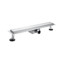 Adema - Ralo caniveau de douche - 80cm - grille fermée - bride de sol - Inox