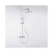 Adema - Sparkle 2.0 Ensemble De Douche À Effet Pluie Avec Thermostat Douche De Tête 30cm Douchette À Main 3 Positions Chrome 110cm