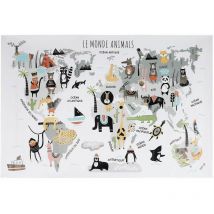 Adesivo murale Mappa del mondo 90x60 cm