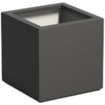 Adezz Pflanzgefäß Carrez Mit Boden Fiberglas Pflanzkübel 70x70x70 Cm Schwarz