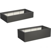 Adezz Pflanzgefäß Carrez Mit Boden Fiberglas Pflanzkübel Blumenkübel Schwarz