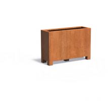 Adezz Pflanzgefäß Carrez mit Füßen aus Corten-Stahl Pflanzkübel Größe 120x40x80 cm