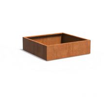 Pflanzgefäß Carrez Standard Quadrat aus Corten-Stahl Pflanzkübel Größe 140x140x40 cm - Adezz