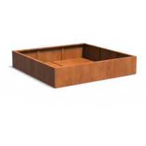 Pflanzgefäß Carrez Standard Quadrat aus Corten-Stahl Pflanzkübel Größe 200x200x40 cm - Adezz