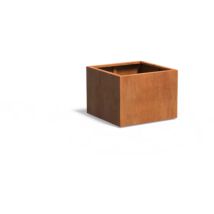 Pflanzgefäß Carrez Standard Quadrat aus Corten-Stahl Pflanzkübel Größe 80x80x60 cm - Adezz