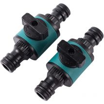 Dpzo - Adhere to Fly 2 pieces 16 mm garden hose quick connector with 2-way shut-off valve