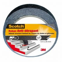 Adhésif antidérapant 5mx25mm noir, transparent ou phosphorescent Scotch Couleur: transparent