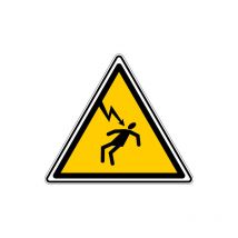 Panneau danger électrique - Signalisation danger électrique - Adhésif - 450 x 450 mm - Conforme à la norme iso 7010