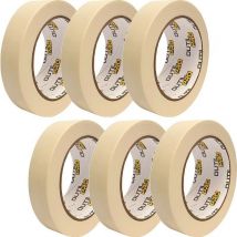 Adhésif de masquage Outilpro ruban idéal pour travaux peinture 25mm x 50 m (pack de 6)