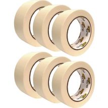 Adhésif de masquage Outilpro ruban travaux peinture 38 mm x 50 m (pack de 6)