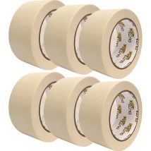 Adhésif de masquage Outilpro ruban travaux peinture 48 mm x 50 m (pack de 6)