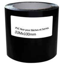 Adhésif de réparation baches et serres - 100 x 33 mm - noir