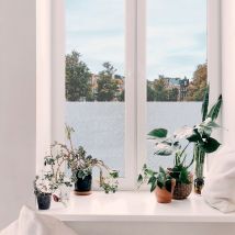 Adhésif décoratif pour vitre Nuages opaque 210 x 90cm Blanc