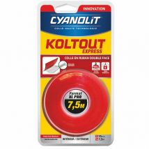 Adhésif double-face Koltout Express Ruban 7,5mx19mm Cyanolit