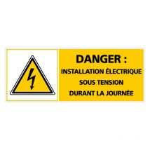 ETIQUETTE PHOTOVOLTAIQUE INSTALLATION ELECTRIQUE (C1167). Lot de 50 . - Lot de 50