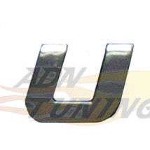 Adhesif Sticker 3D Chrome Lettre u - 23x27mm