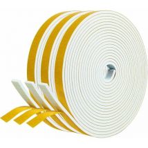 Adhesive seal Entrance door Window 3 rolls 12mm x 3mm x 5m Foam Rubber Insulation Seal Shockproof Seal Against drafts Furniture Protection Wall