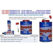 Gymcol - Unecol Pegamento Cola Pvc 500 Ml Uneplas Lata Con Pincel 002041