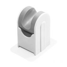 Adjustable Adhesive Shower Holder Bracket Holder Shower Head Cylinder Head Bracket Wall Mount Holder Bracket Bathroom Accessories (Color: White)