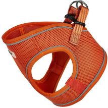 Bunty - Adjustable Dog Puppy Pet Fabric Harness Soft Comfortable Mesh Vest Breathable - Orange - Large