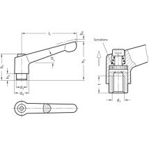 Otto Ganter Gmbh&co.kg - Ganter GN300-78-M8-SW Adjustable Hand Lever Black, Female