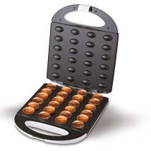 AD3039 Gaufrier Gaufrier à Noix, 24 Moitiés de Pâte à la Fois, Plaques Antiadhésives 1600W Blanc - Adler