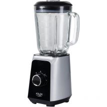 AD4076 Blender Mixeur, Récipient en Verre de 1,5 Litre, 2 Vitesses+Fonction d'impulsion 1000W Argent - Adler
