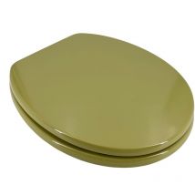 Sedile copri wc, colore verde, con cerniere regolabili cromate in ottone, 85074 - Adob
