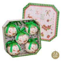 Adorno Navidad 7,5x7,5x7,5 Bolas Memory Trineo Juinsa 5 Pz