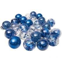 Bolas de Navidad brillantes de 6 cm 25 uds azul