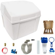 Adoucisseur d'eau sans électricité 2500 L/h 1 à 6 personnes Duplex Ultra Compact Complet avec Accessoires