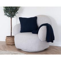 Adrano - plaid - 130x170 cm - en coton recyclé - bleu marine