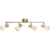 Globo - Holz Decken Strahler Leuchte Wohn Zimmer Beleuchtung Glas Spot Lampe verstellbar 54352-4