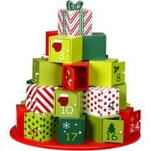 Spielwerk Traditional Wooden Christmas Advent Calendar Reusable Xmas Countdown Advent Calendar Round xl