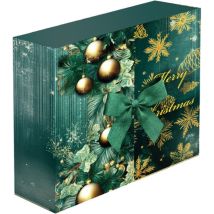 Adventskalender für Männer – 24 Geschenke – Interaktiver QR-Code – 33 × 29 × 9 cm – Hochwertige Verarbeitung – Elegantes grün-goldenes Design