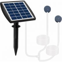 Aérateur de Pompe à oxygène pour Piscine extérieure - Kit de Pompe à air Solaire avec tuyaux et Pierre à Bulles d'air pour Jardin, Aquarium, Piscine,