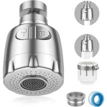 Sjqka - Aérateur de robinet, robinet pivotant à 360°, aérateur de robinet à économie d'eau, bec régulateur de filtre pour cuisine, salle de bain, 2