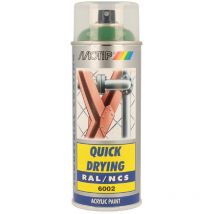 Peinture aérosol ral 6002 Vert feuillage brillant 400ml motip